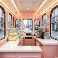 Carrito de Comida para Exteriores Completamente Equipado, Elegante y Multifuncional, Carrito de Helados y Desayunos, Carrito de Comida Móvil Eléctrico Comercial