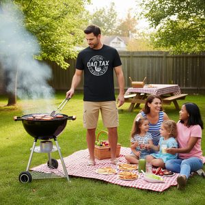 T-shirt Dad Tax a maniche corte con scollo rotondo, design promozionale per uomo adulto - Product Image 3