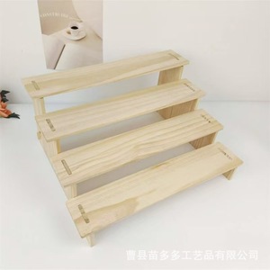 Solid Wood Tiered Shelf Desktop <b>Display</b> Rack 3 Layers For Toys And Figurines Storage Jewelry Bracelet Organizer - Product Image 2