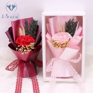 Newly preserved flower preserved rose with handmade soap dried flower in gift box