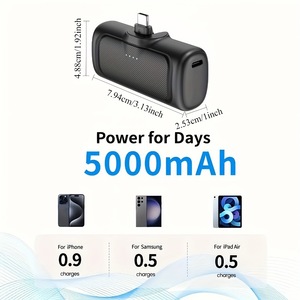 Batterie externe portable en forme de capsule avec câble intégré de 5000 mAh et personnalisation de la batterie externe portable - Product Image 5