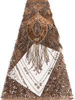 NI.AI Tissu en dentelle perlée de luxe africaine nigériane avec sequins brodés pour robe de mariée Asoebi pour filles