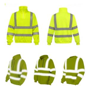 High Visibility 1/4 Zip Pullover Day Night Taped <b>Hoodies</b> Hi Vis 1/4 Zip Fleece Pullover <b>for</b> <b>Men</b> - Product Image 5