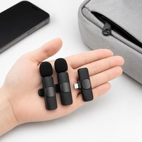 Microphone Lavalier Sans Fil Omnidirectionnel Professionnel K9 Plug & Play avec Réduction du Bruit pour iPhone Android YouTube