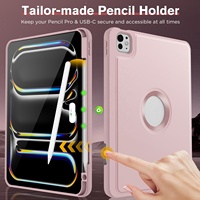 MoKo Design creux rose clair étui pour tablette souple TPU couverture arrière en cuir PU étui à trois volets pour iPad Pro 11 2024
