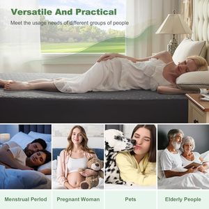 Bedlore 100% không thấm nước giường lỗi Nệm Bìa 6 "-18" Sâu túi 3D không khí vải tre nệm bảo vệ màu trắng, màu xám - Product Image 6