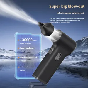 Ventilador Turbo sin Escobillas de 130000 rpm, Ventilador de Chorro para Lavado de Autos, Aspiradora Portátil 7 en 1 de 8000 mAh, 100 Velocidades, 24 m/s, LED - Product Image 4