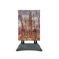 Panneau publicitaire lumineux mobile d'extérieur en film souple, support vertical autoportant en alliage d'aluminium, éclairage LED double face sur toile