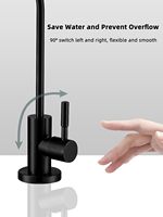Robinet de cuisine monocommande pivotant à 360° en acier inoxydable SUS304 noir mat pour filtre à eau RO, vente en gros depuis l'entrepôt américain