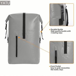 Tas Ransel Tahan Air Roll-Top PVC 500D, Tas Kering Terisolasi, Pendingin Lunak Besar, Tas Bahu Olahraga Luar Ruangan untuk Memancing, Grosir, Unisex - Product Image 5