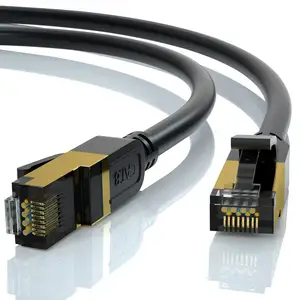 Câble de raccordement Ethernet Cat8 S/FTP 22AWG Câble solide à double blindage | 2000Mhz 2Ghz 40Gbps | Réseau Ethernet LAN de 5e génération