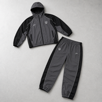 Ensemble sportif décontracté deux pièces bicolore pour homme, coupe-vent, imprimé, respirant, sweat-shirt à capuche entièrement zippé, pantalon de jogging à taille élastique