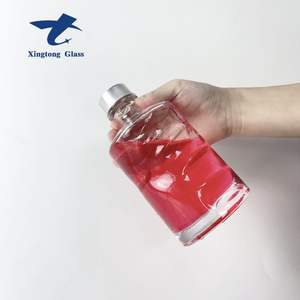 Angel Hand Glass Bottle Cylinder Round Vodka <span class=keywords><strong>Whisky</strong></span> Bottles Small Round Bottles for Juice - Product Image 4
