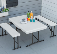 Nouveau banc pliant en plastique HDPE blanc de 4 pieds pour une fête extérieure intérieure