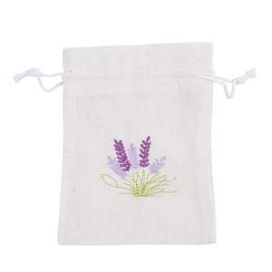 Sacs de Sachet de Lavande en Lin de Coton Rechargeables avec Cordon de Serrage de Logo Brodé Personnalisé pour Fleurs Séchées et Épices - Product Image 3