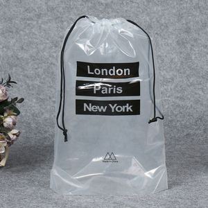 Bolsa de PVC Transparente Personalizada, Biodegradable, con Cordón, Impermeable y a Prueba de Polvo, para Empacar Ropa, Zapatos, Calcetines, Pieles, con Serigrafía - Product Image 3