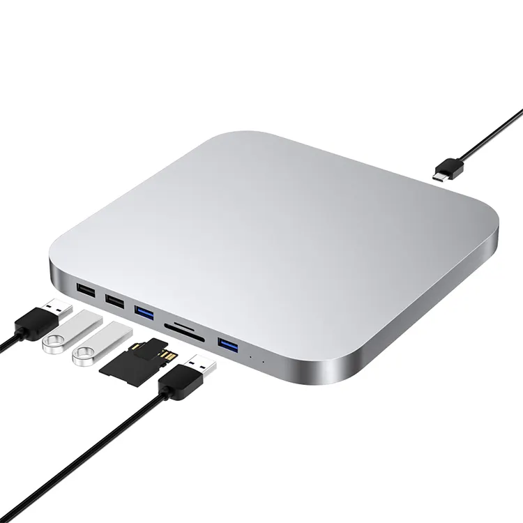 MC25 Zilveren Mac Mini Dock M1 Ssd Behuizing Voor Apple 2.5 Hdd Usb Hub 3.0 Macmini Apple