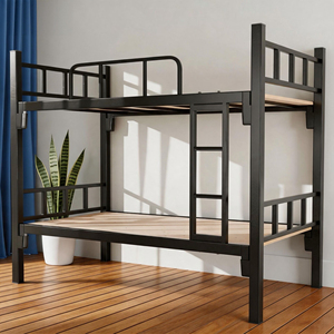 <span class=keywords><strong>Lit</strong></span> <span class=keywords><strong>superposé</strong></span> en acier renforcé de qualité industrielle pour adultes et enfants, <span class=keywords><strong>lit</strong></span> de couchage en fer noir durable pour chantier et auberge - Product Image 1