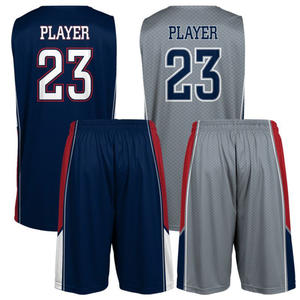 Ensemble short et maillot de basketball personnalisé pour homme, col en V, sublimation, respirant, séchage rapide, absorbant la transpiration, trois bandes personnalisées pour équipe - Product Image 6