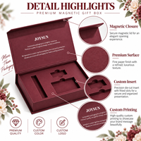 Boîte en carton rigide de style livre, écologique, avec logo personnalisé imprimé, couleur bordeaux, emballage magnétique de luxe pour coffret cadeau d'entreprise