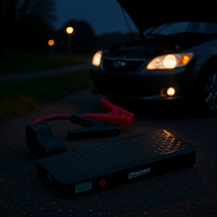 Démarreur de batterie portable Fasano 12V avec pinces et lumière LED pour utilisation d'urgence en voiture
