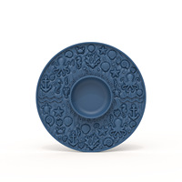 Nouveau tapis de léchage pour chien en silicone de qualité alimentaire, à alimentation lente, thème océan gris, fournitures pour animaux de compagnie
