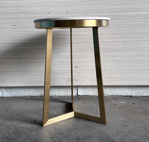 Table de chevet célèbre en acier inoxydable avec cadre en fer laiton satiné, table d'appoint de luxe pour chambre d'hôtel, <span class=keywords><strong>bureau</strong></span>, pieds de meubles en métal antique - Product Image 3