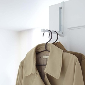 Pour <span class=keywords><strong>Amazon</strong></span> blanc fer Art <span class=keywords><strong>porte</strong></span> cintre <span class=keywords><strong>porte</strong></span>-manteau simple niveau pliable métal crochet chambre caché manteau et Trench manteau crochet support - Product Image 2