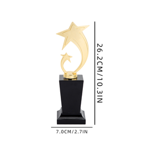 Trofeo in Metallo Dorato di Design Personalizzato con Base in Legno per Competizioni di Canto o Danza JM14 - Product Image 5