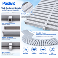 Grille de piscine flexible en ABS pour drain de trop-plein, grilles courbes et droites pour piscines, antidérapante et résistante aux UV