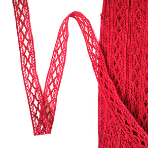 Thân Thiện Với Môi Crochet Bông Ribbon Ren <span class=keywords><strong>Trim</strong></span> Bán Buôn Rượu Vang Màu Đỏ Lưới Vải Cho Trang Trí Trims Và Thủ Công Mỹ Nghệ Lc007 - Product Image 2