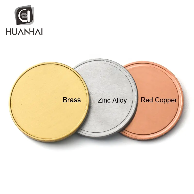 wholesale new style zinc alloy brass red copper 40mm blank coin custom