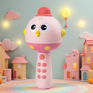 Micrófono de Karaoke Bluetooth Multifuncional para Niños, Juguete con Altavoz Inalámbrico con Diseño de Pájaro de Dibujos Animados, Máquina de Cuentos Educativa Temprana para Niños Pequeños - Product Image 4