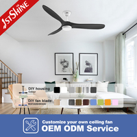 Ventilador de Techo 1stshine de Madera Sólida, Silencioso, Ecológico, para Uso en Interiores y Exteriores, Decoración del Hogar, Sala de Estar, Dormitorio, con Luz
