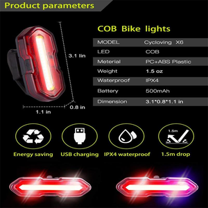 <span class=keywords><strong>Lampe</strong></span> de sécurité arrière à LED rechargeable par USB, <span class=keywords><strong>lampe</strong></span> de signalisation arrière <span class=keywords><strong>pour</strong></span> vélo de route <span class=keywords><strong>VTT</strong></span>, étanche, clignotant - Product Image 4