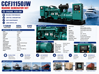 Grupo electrógeno marino trifásico sin escobillas SCDC CCFJ1150JW de 1150 kW y 1800 rpm, generador diésel K50-DM para dragas y transbordadores.