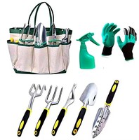 Ensemble complet d'outils de jardin en acier inoxydable avec sac de rangement, gants et outils multifonctionnels