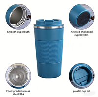 Mug isotherme en acier inoxydable de 500 ml avec couvercle anti-fuite, 17 oz, pour boissons chaudes/froides, 6-12 h de conservation en voyage