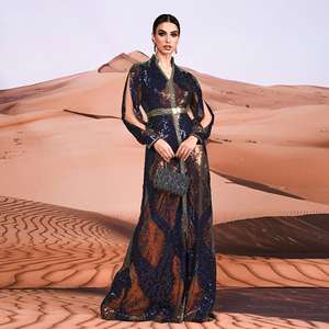 XY548 abiti da donna con paillettes manica lunga arabica <span class=keywords><strong>Istanbul</strong></span> marocchino turco Dubai abiti da sera modesti abiti da festa musulmani - Product Image 6