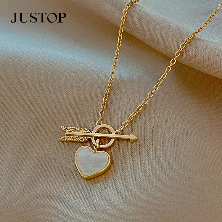 Nieuwe Eenvoudige En Prachtige Cupido Arrow Love Hanger Ketting Mode Kristallen Ketting Vrouwen Sleutelbeen Ketting Ketting