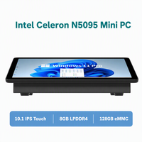 Fabrieksmodel F10 Intel N5095 10,1 inch touchscreen 8GB 128GB mini pc ventilatorloze industriële computer Windows 11 panel pc met RS232 Com