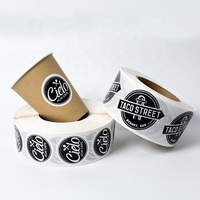 Petites étiquettes autocollantes rondes imprimées et personnalisées, pour café, lait, thé, boissons, tasses