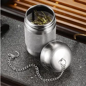 Aço inoxidável Cozinhar Especiarias Infusor Fine Mesh Loose Tea Filtro Herbal Filtro com Cadeia Estendida Cozinha Tempero Bolas