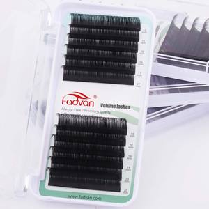 Extensions de cils professionnelles 0,15 mm, <span class=keywords><strong>noir</strong></span> mat, brun naturel, en soie ultra plate, extrêmement douces, effet vison synthétique - Product Image 1