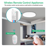 Interrupteur d'éclairage intelligent Kit d'interrupteur d'éclairage sans fil WiFi 2.4Ghz avec télécommande Alexa Google Aucun concentrateur requis Lampe de plafond à LED