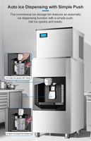 Distributeur automatique de glaçons à refroidissement par air, haute capacité, écran tactile, tout-en-un pour hôtel