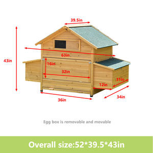 Cage à Animaux de Compagnie en Bois de Pin Moderne Écologique Poulailler avec Motif Imprimé Couleur Naturelle Ferme Extérieure - Product Image 2