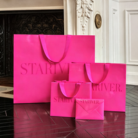 Bolsa de Compras de Papel Rosa Claro con Estampado de Líneas de Sujetador Rosa Oscuro, Asa de Cuerda Gruesa, Bolsa de Embalaje para Boutique de Lencería