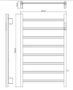 Porte-serviettes chauffant électrique en acier inoxydable intelligent gris canon, chauffe-serviettes électrique - Product Image 3