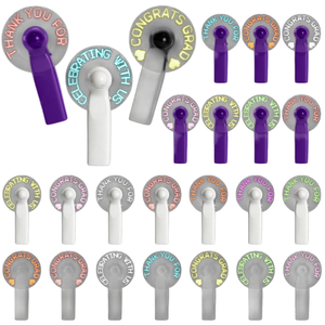 Cadeaux promotionnels, mini ventilateur portable pratique à LED avec message personnalisé, ventilateur électrique à main avec écran LED pour les invités de mariage et les événements - Product Image 1